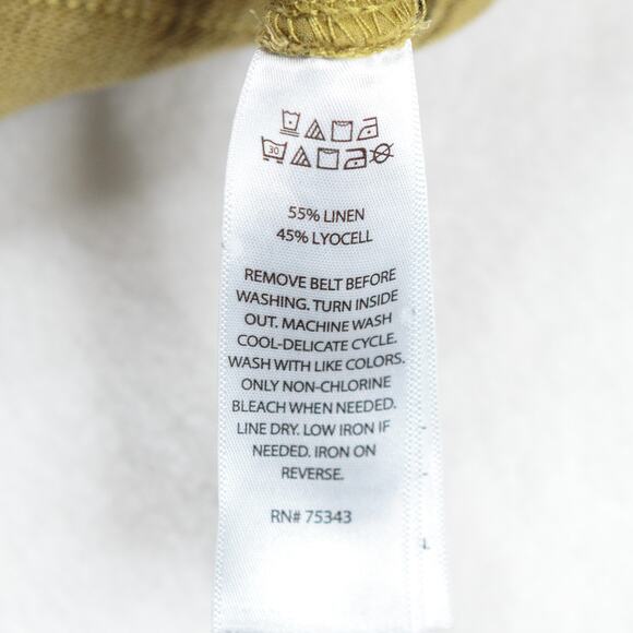 NICOLE MILLER Linen Lyocell Pull On Cargo Pants Relaxed Fit Lagenlook Ochre XL - Picture 9 of 9